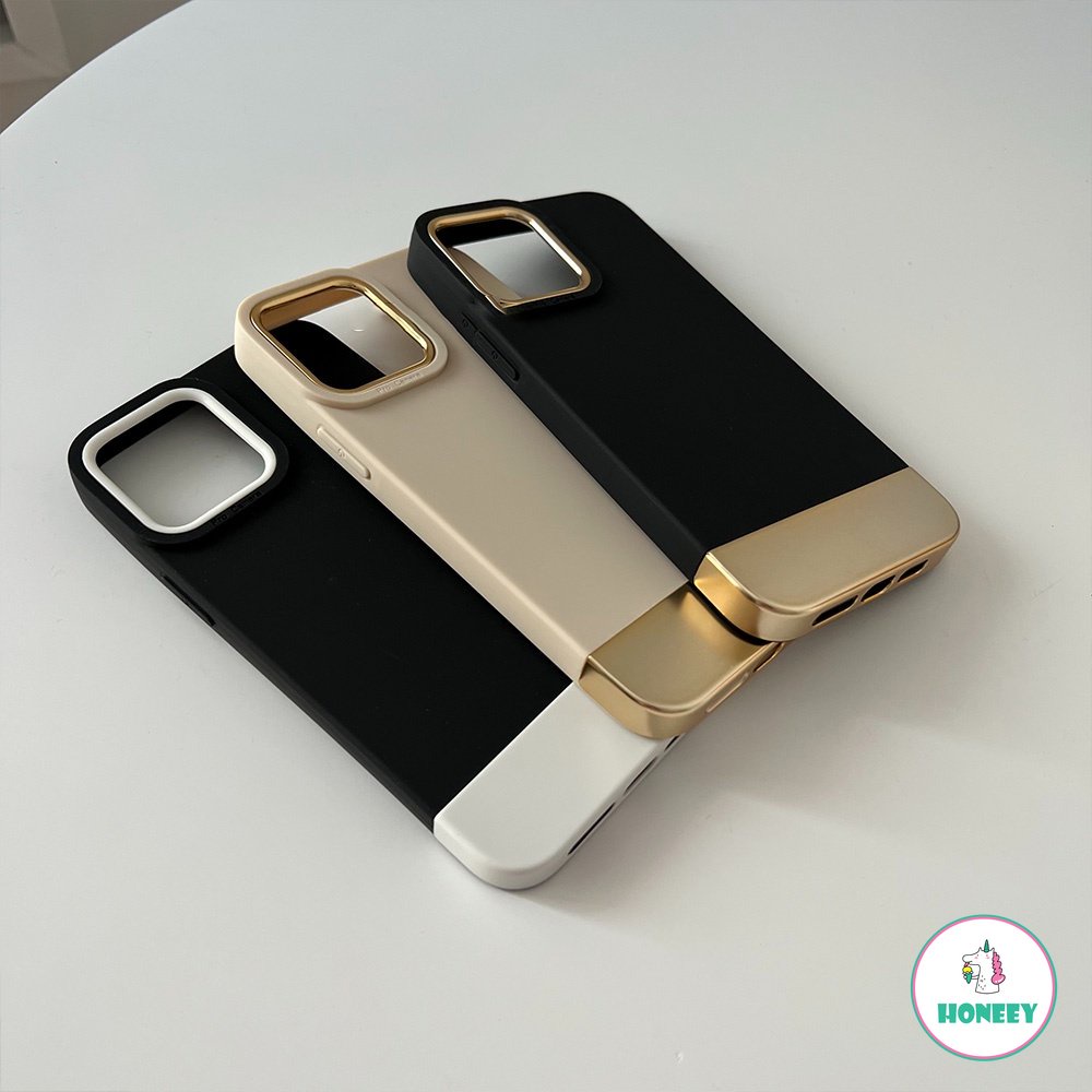 IPHONE Luxury Matte Glossy Metal Phone Case Kompatibel Untuk Iphone14 13 12 11 Pro Max Bagian Yang Dapat Dilepas Lembut TPU Ponsel Penutup Belakang