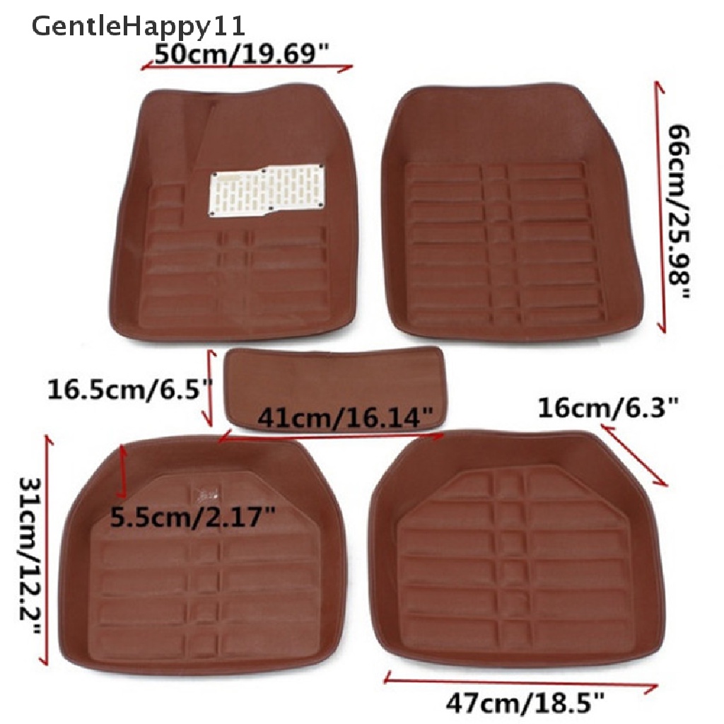 Gentlehappy 5PCS Universal Car Auto Floor Mat FloorLiner Karpet Depan &amp; Belakang Semua Cuaca Mat  Id