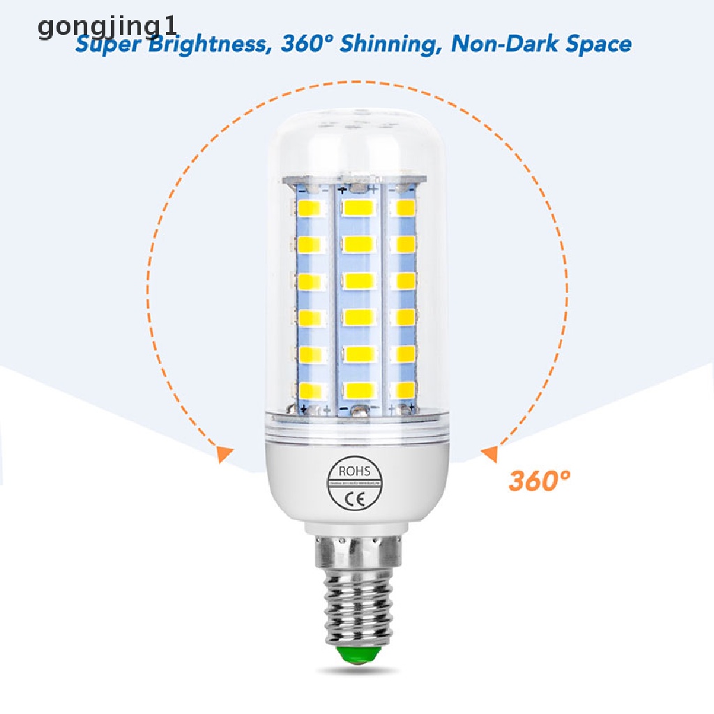 Ggg E27/E14 Lampu Jagung LED 220V Smart IC Lamps Cold White Corn Bulb ID