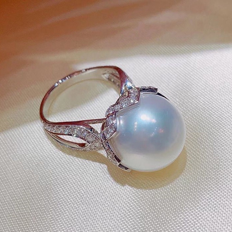 Cincin Jari Mutiara Simulasi Mewah Untuk Wanita Temperamen Elegan Pertunangan Pernikahan Band Aksesoris