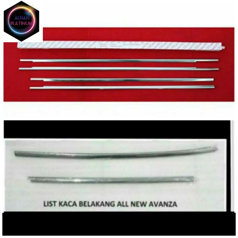 Paket Lis kaca samping dan Lis kaca belakang all new Avanza Xenia 2012-2021 chrome