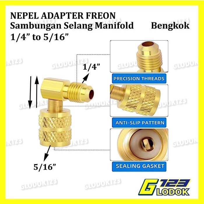 Nepel Adaptor Converter Selang Freon R410 R32 Dari R22 Premiumm