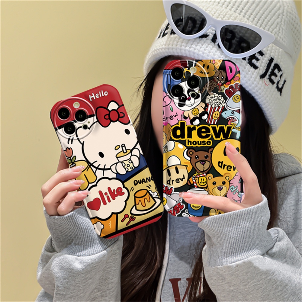 Realme C55 10 C15 C12 C25 C25S C11 2021 C20 realme 5i 6i C3 8i C21Y C25Y Hello Kitty Dan Drew Silikon Airbag Case Binteacase