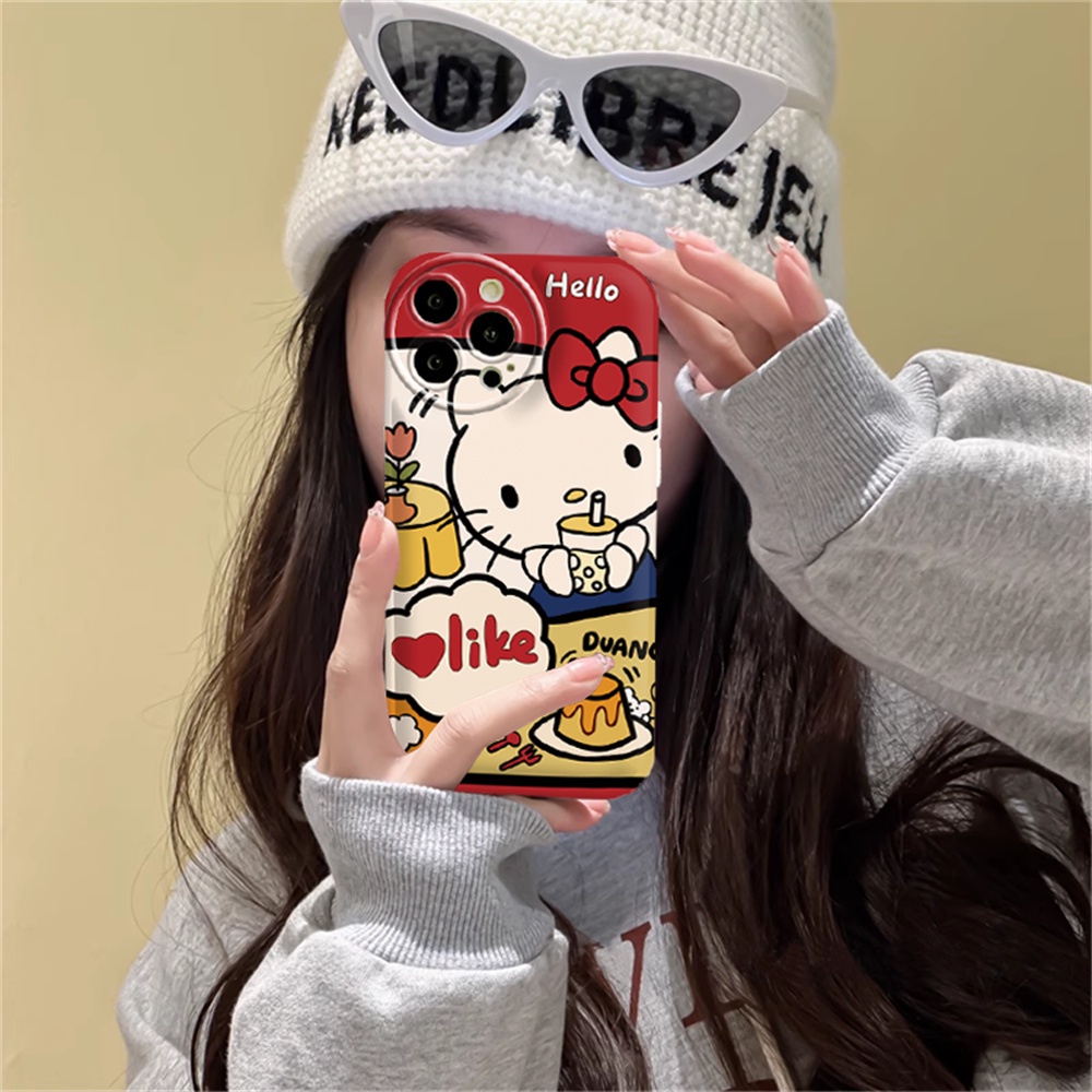 Realme C55 Realme 10 C11 2021 C33 C35 C31 C21Y C25Y C15 C12 C25 C20 5S 5 5i 6i 8i C3 C2 C1 Narzo 50A Keren Drew House Smiley Bear Hello Kitty 3D Vision Air Cushion Soft Case RIXUAN