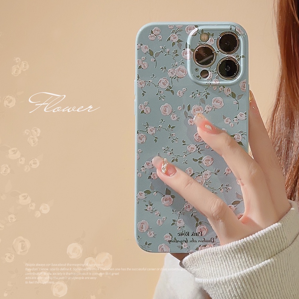 Casing Ponsel Motif Bunga Vintage Gaya Korea Untuk Iphone14 Promax /11,13 /12 Promax