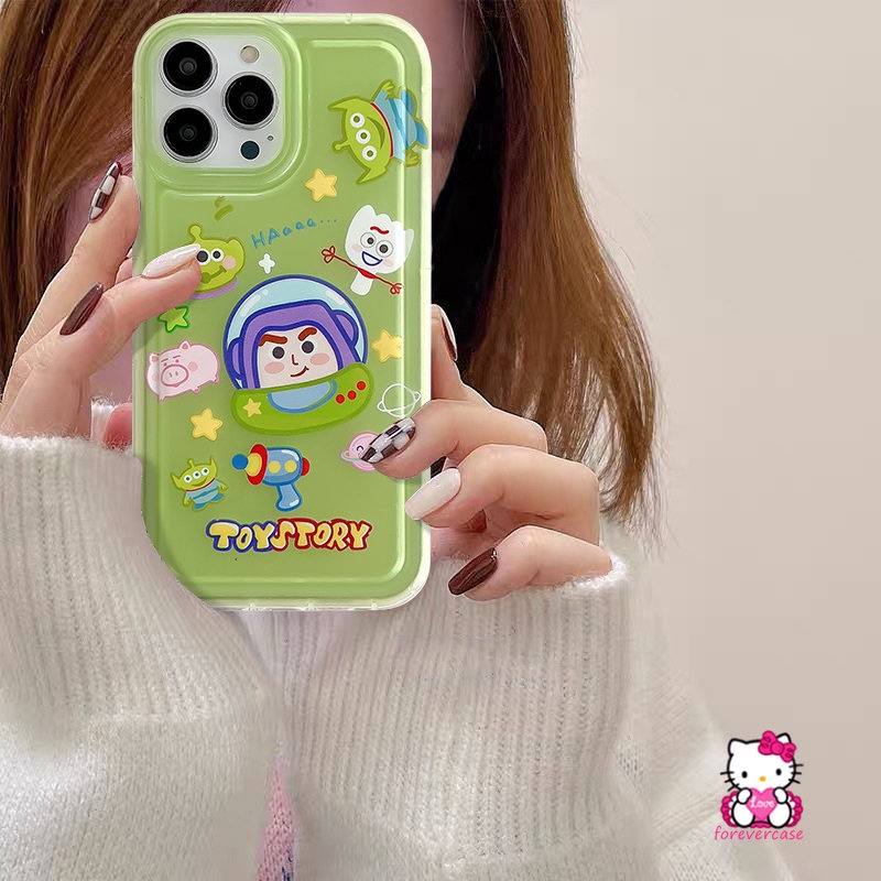 Toy Story Buzz Lightyear Alien Casing Redmi Note11 10 8 11s 10s 9 Note9 Note11 Note10 Note10s Redmi 9C NFC 10C 9 12C 10 9T A1 9A 10A POCO F4 Kartun Lucu Airbag Lovely Cover