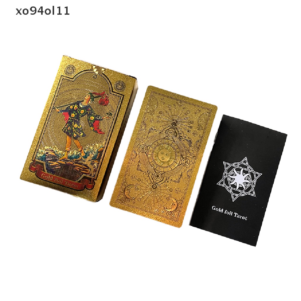 Xo Kertas Manual Foil Emas Merek Tarot Bronzing PVC Tahan Air Tahan Aus Papan Kartu Permainan Kartu Ramalan Oracle Card Bahasa OL