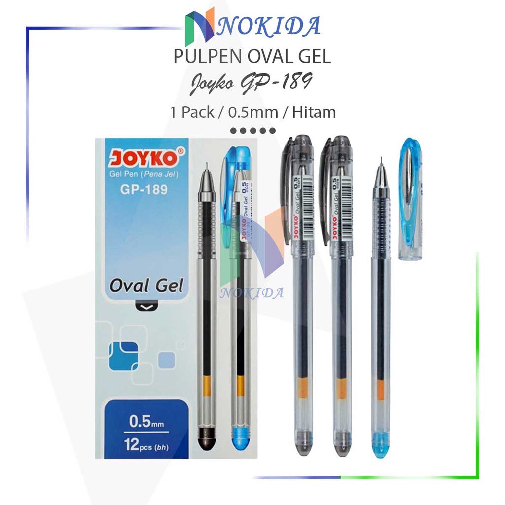 

Nokida Pulpen Jel Joyko Oval [GP-189/1 Pak] / Bulpen Bolpen Ball Pen Ballpoint Gel 1 Pack / Peralatan Alat Tulis Sekolah