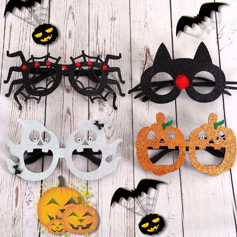 NEEDWAY Kacamata Halloween Kepribadian Lucu Kostum Dekorasi Hadiah Bat Spider Skull Perlengkapan Pesta Festival Halloween Properti Foto