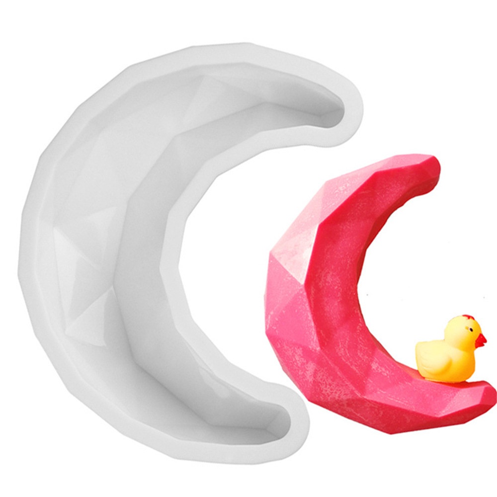 CETAKAN SILIKON LEBARAN BULAN IDUL FITRI MOON SILICONE MOULD CRESCENT MOON 3D Cetakan Silikon Puding Bento Kue Cake Coklat Jelly Fondant Sabun Es Motif Bulan