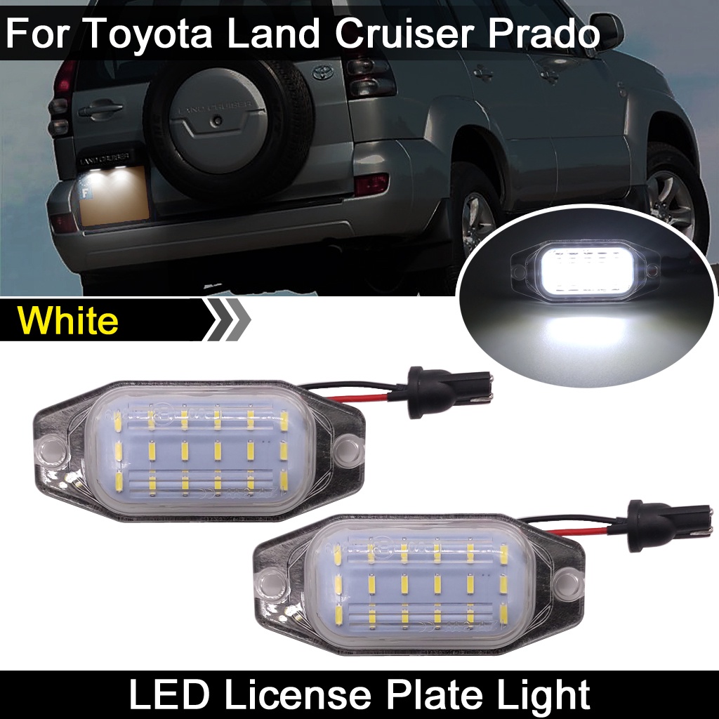 2pcs Lampu Plat Nomor Plat LED Putih Lampu Untuk Toyota Land Cruiser Prado 2010 2011 2012 2013 2014 2015 2016