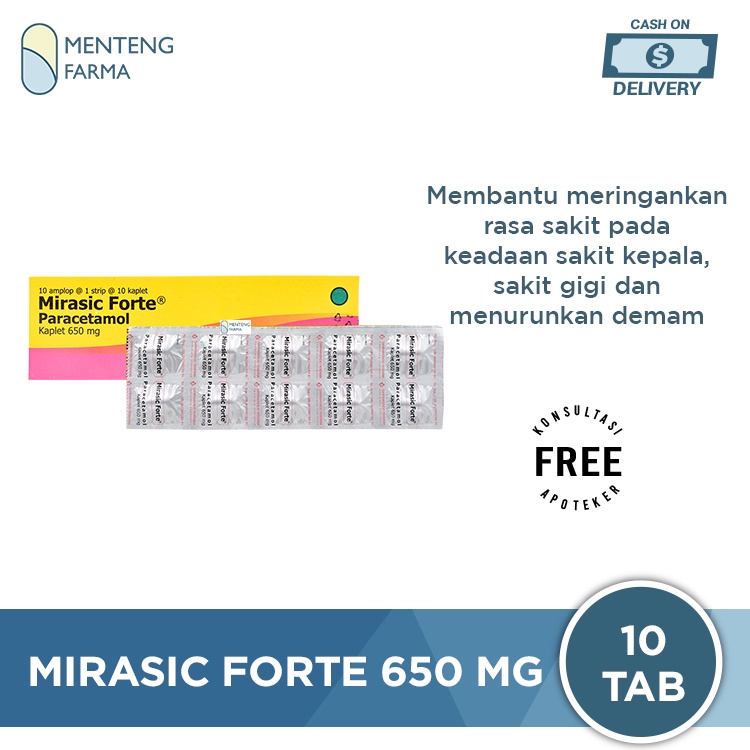Mirasic Forte 650 mg 10 Tablet - Obat Nyeri dan Demam