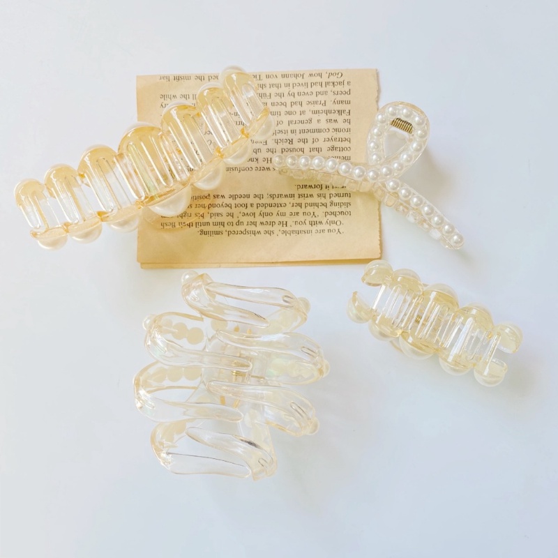 1pcs Imitation Pearl Hair Claw 13 Sizes For Choice Plastic Hairpin For Mature Women Girls Simple Headwear