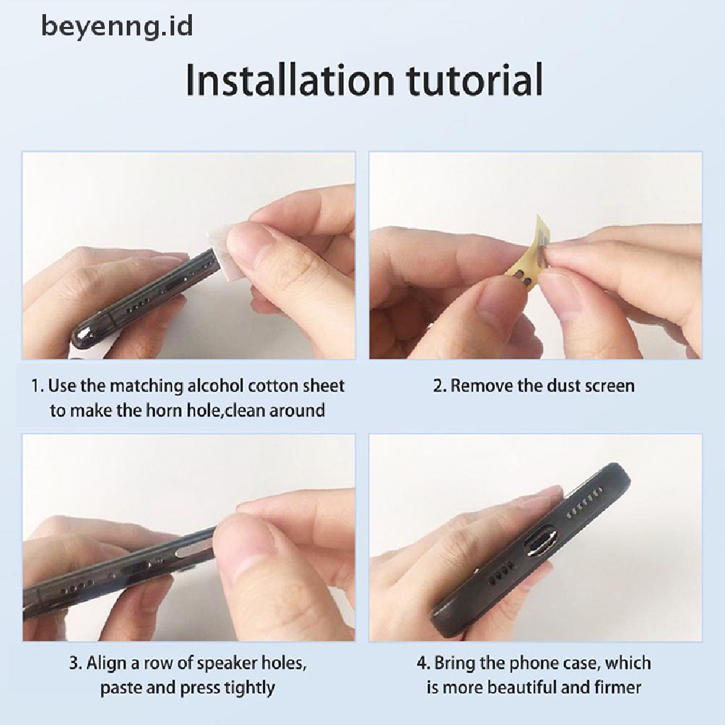 Beyen 4Pcs Jaring Penutup Pelindung Speaker Telepon1/1.6cm Perekat Debu Dustproof Sticker ID
