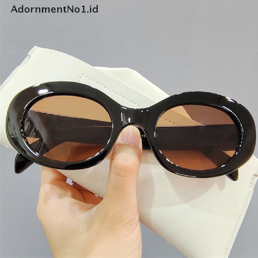 [AdornmentNo1] 1pc Unisex Retro Bingkai Kecil Oval Wanita Musim Panas Perlindungan Matahari Fashion Kacamata Vintage Shades Eyeglasses Aksesoris UV400 [ID]