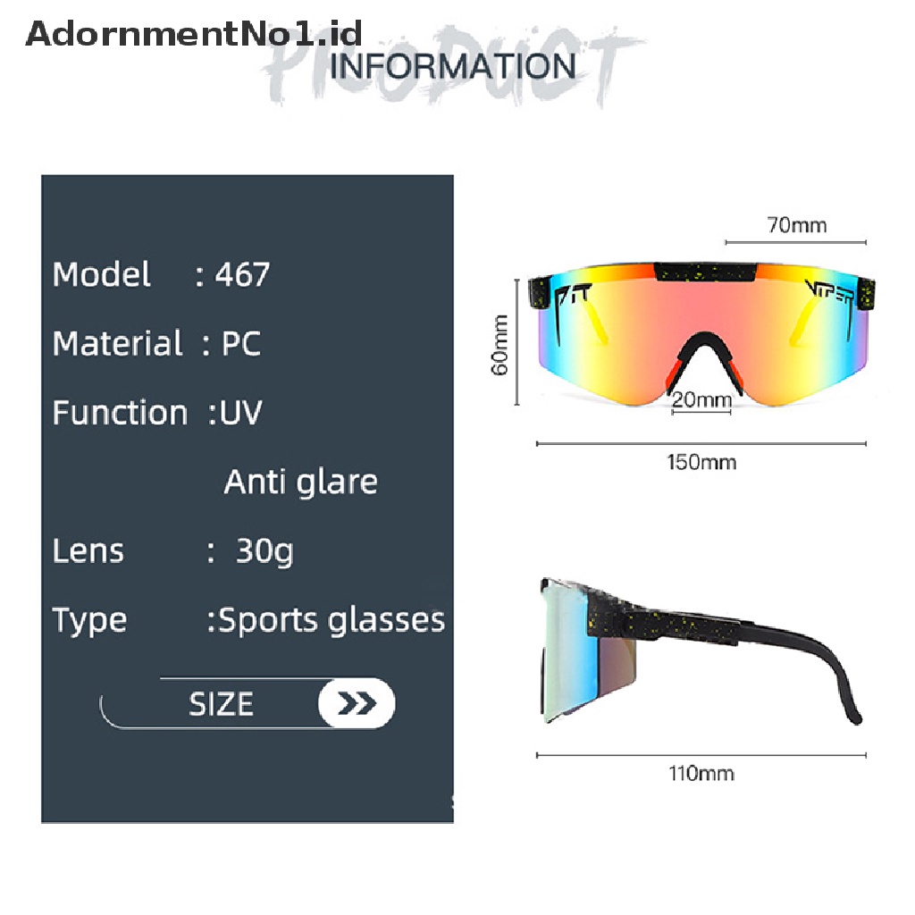 [AdornmentNo1] Pit VIPER Cycling Sunglasses Outdoor Anti-ultraviolet Kacamata Berkendara Sepeda [ID]