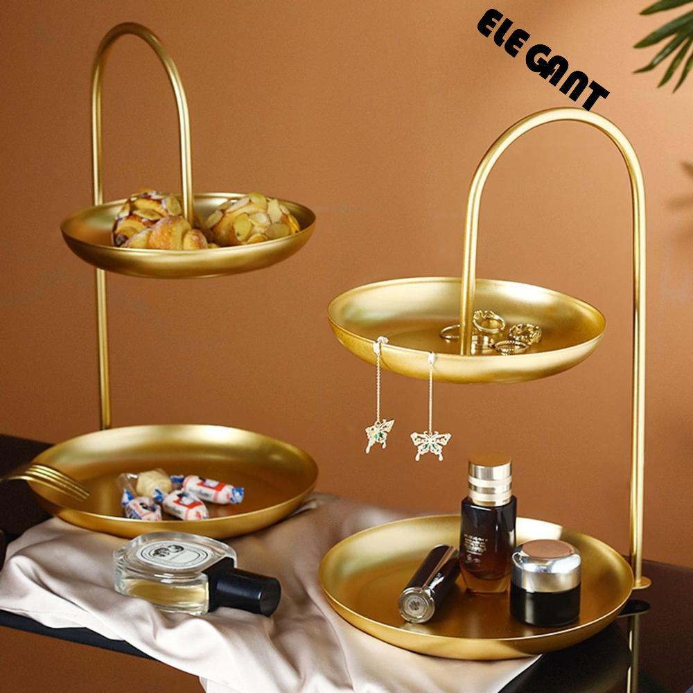 [Elegan] Nampan Penyimpanan Buah Pesta Dapur Pernikahan Dekorasi Perhiasan Menarik Organizer Metal Dessert Shelf