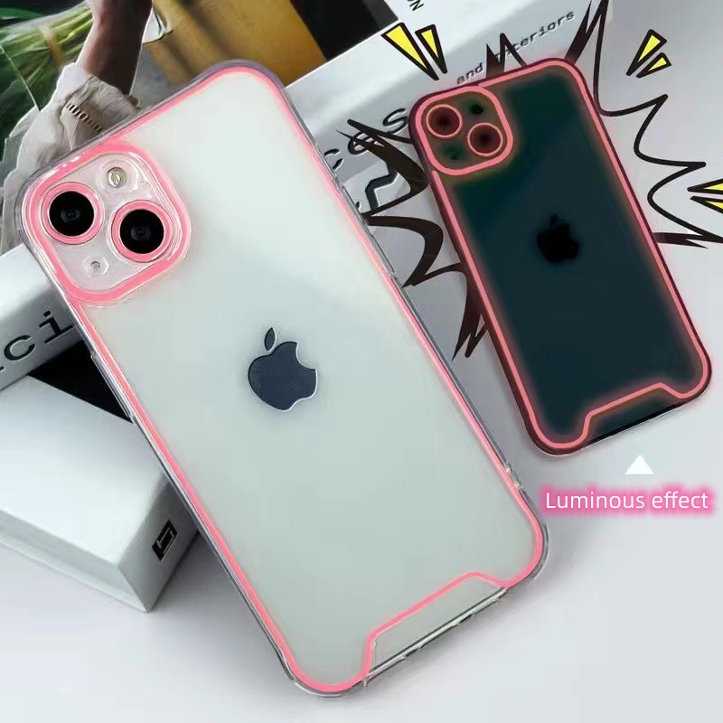 IPHONE Lampu Malam Luminous Silicone Phone Case Kompatibel Untuk Iphone14 13 12 11 Pro Max XR X XS 14 Plus Shockproof Case Cover