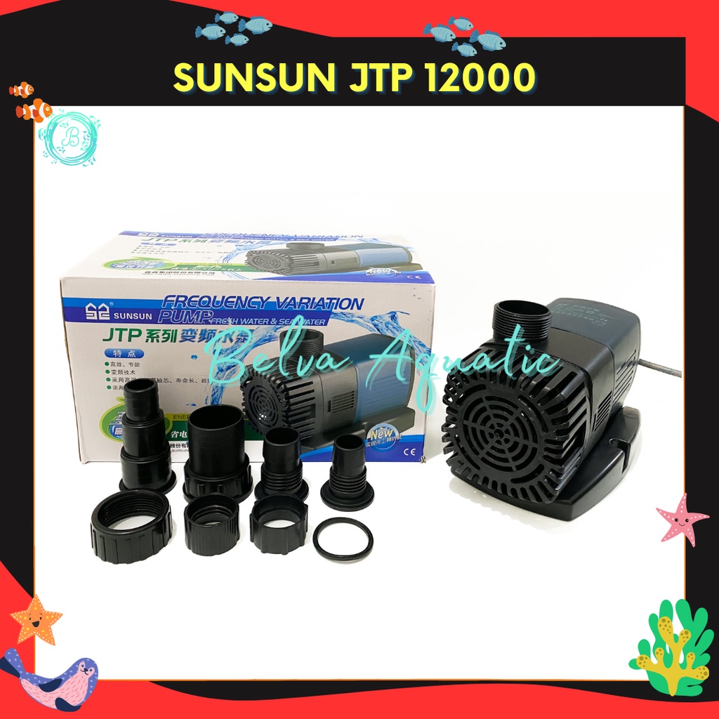 Sunsun JTP 12000 Low Watt Hemat Listrik Pompa Air Celup Kolam Ikan Koi Hidroponik Submersible Water Pump