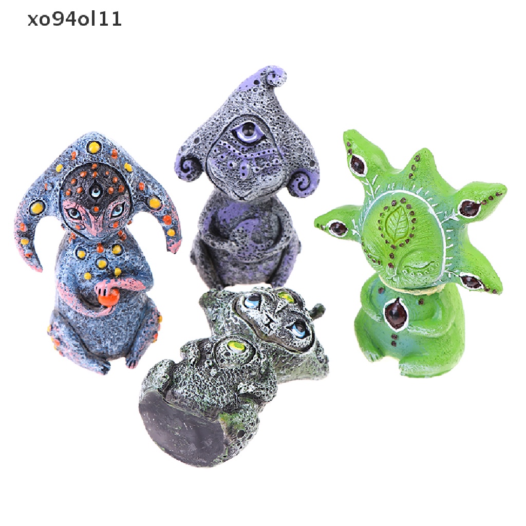 Xo Ornamen Resin Ornamen Kerajinan Patung Taman Ornamen Alien Bermata Tiga OL