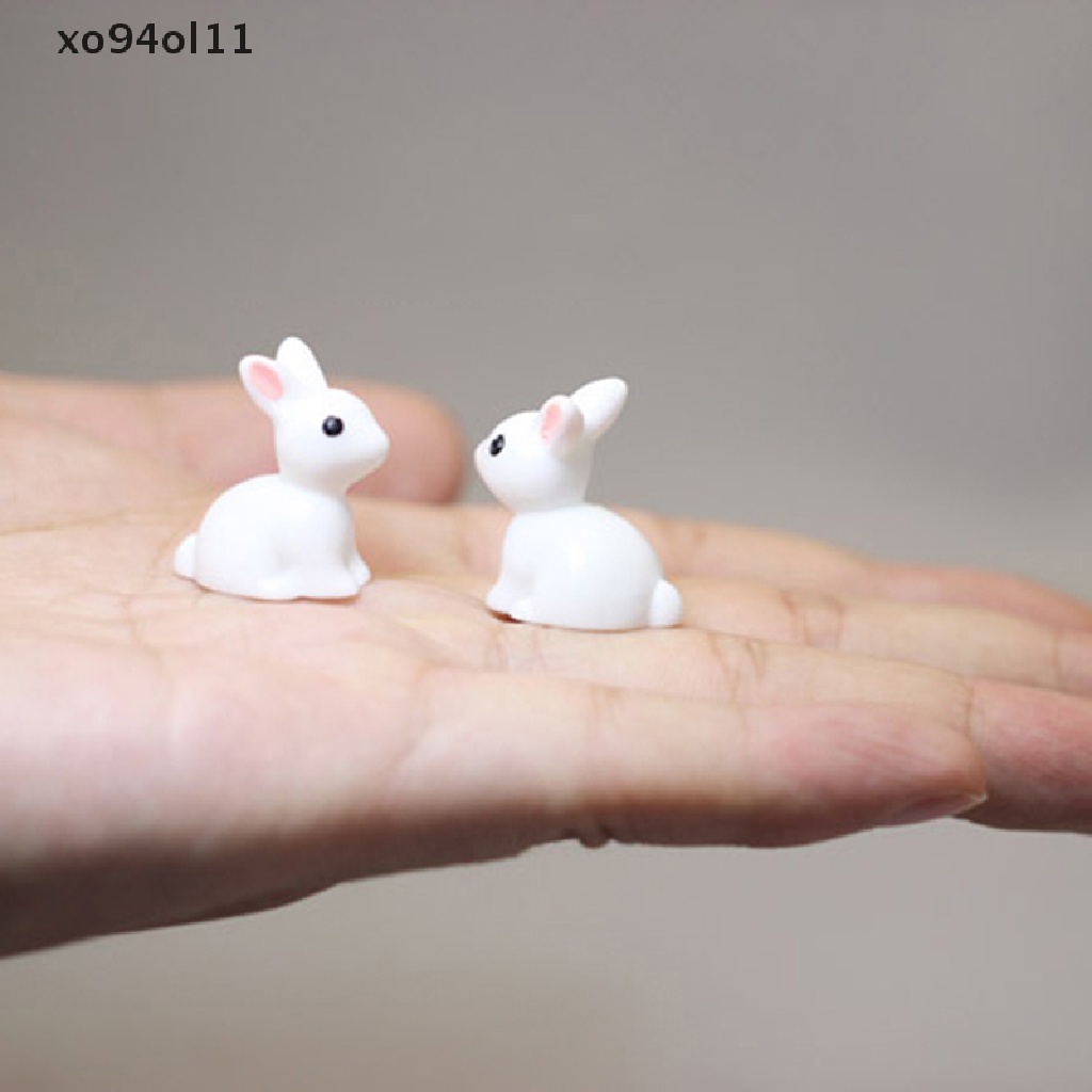 Xo5/10pcs Miniatur Taman Kerajinan Lucu Patung Dekorasi Taman Resin Bunnies OL