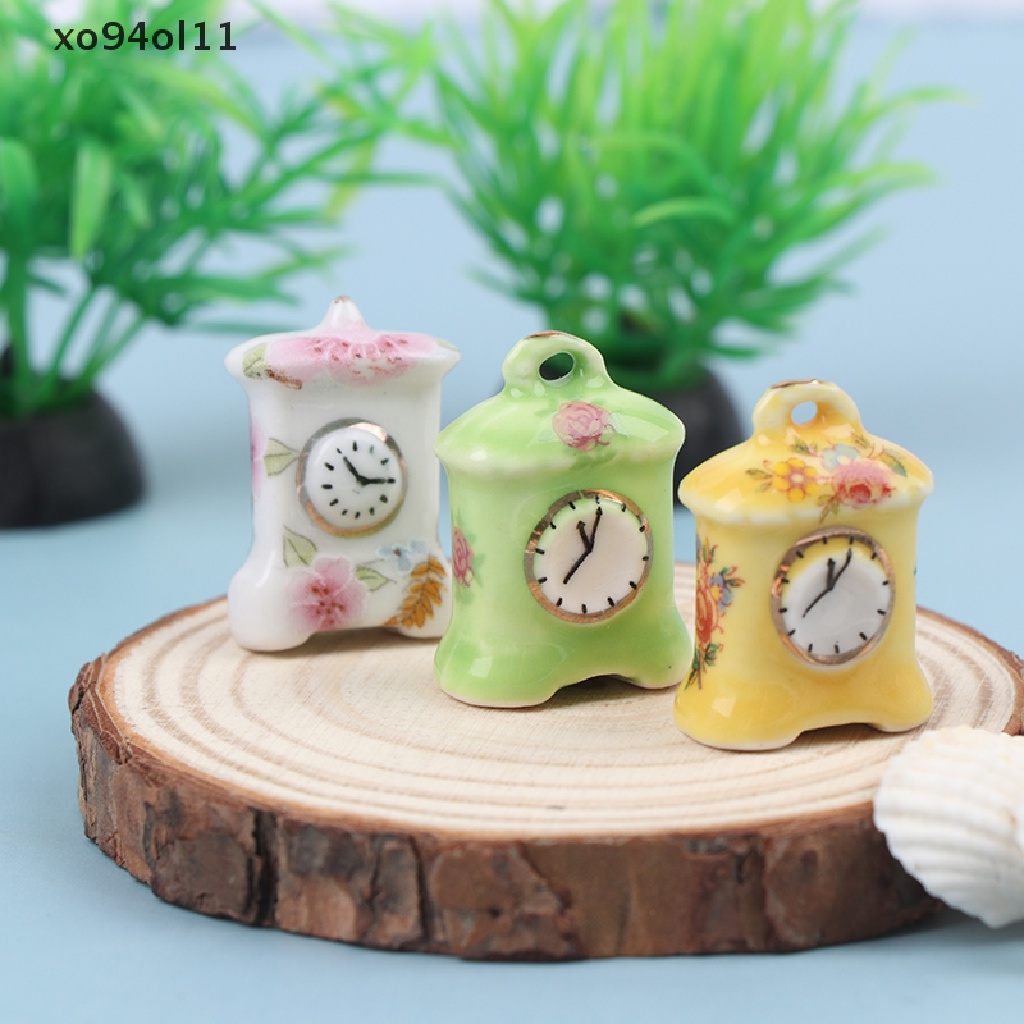 Xo 3pcs/set1per12 Miniatur Aksesoris Model Jam Mini Mainan Untuk Dekorasi Rumah Boneka OL