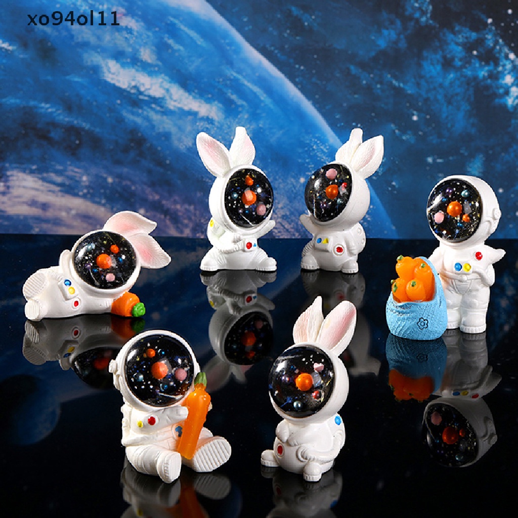 Xo Miniatur Ruang Astronot Kelinci Micro Landscape Dekorasi Ornamen Home Decor OL