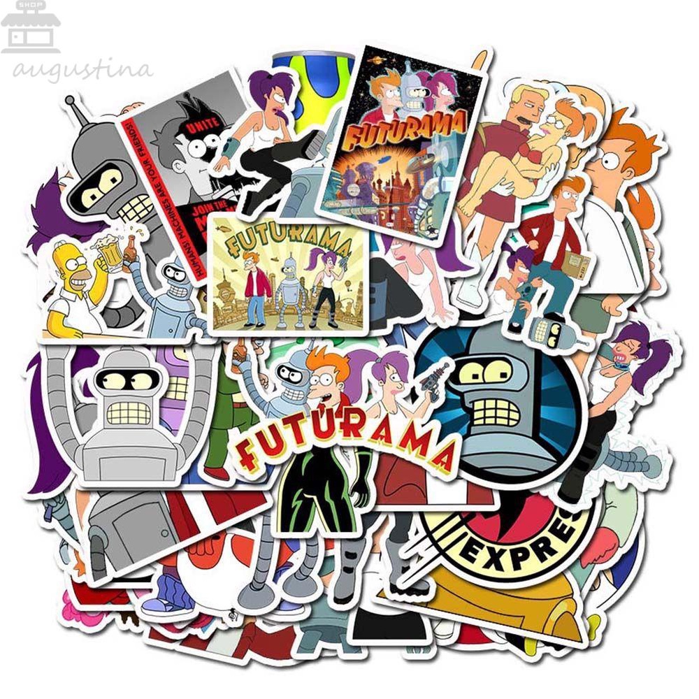 Agustina Terbang a Futurama Anime Decals Turanga Leela 50pcs/pack Scrapbooking Gitar Koper Graffiti Stiker Aloa Mars Stationery Sticker Anime Stiker