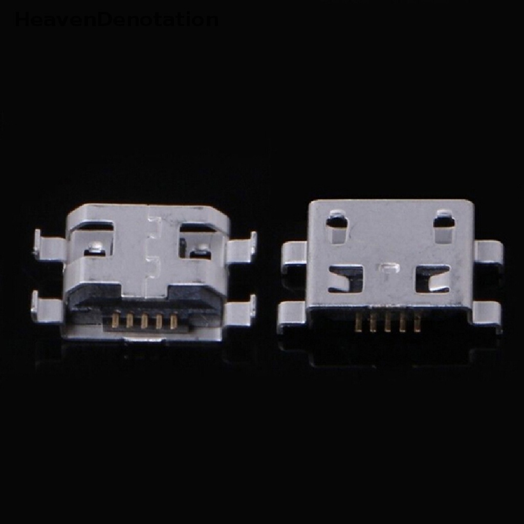 [HeavenDenotation] 10pcs Tipe B micro usb 5pin female charger mount Konektor jack port socket HDV