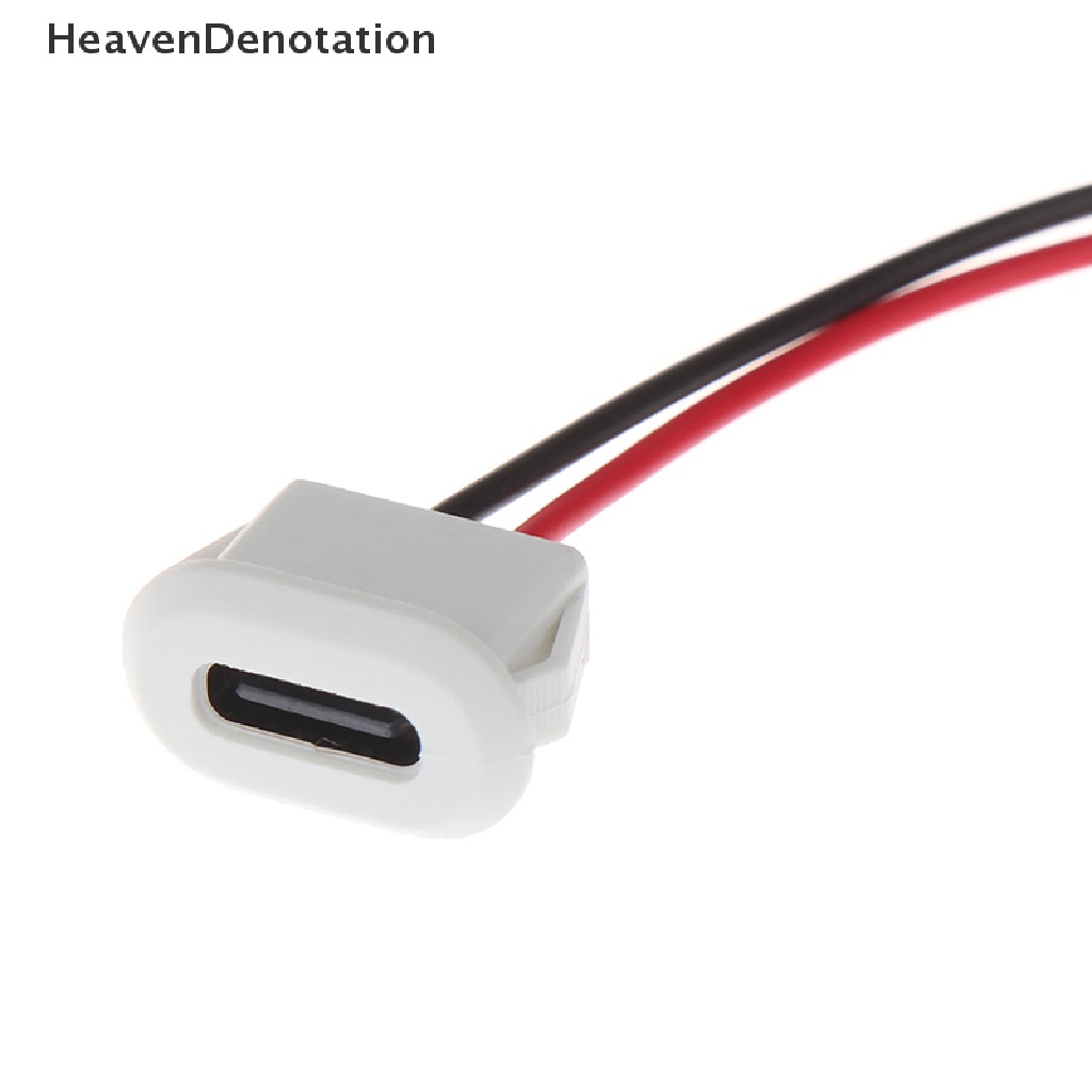 [HeavenDenotation] 2pin USB-C TypeC Konektor USB Tahan Air Kompresi Langsung Base Female Soket Antarmuka Pengisian Dengan Kawat Las Soket Tahan Air HDV