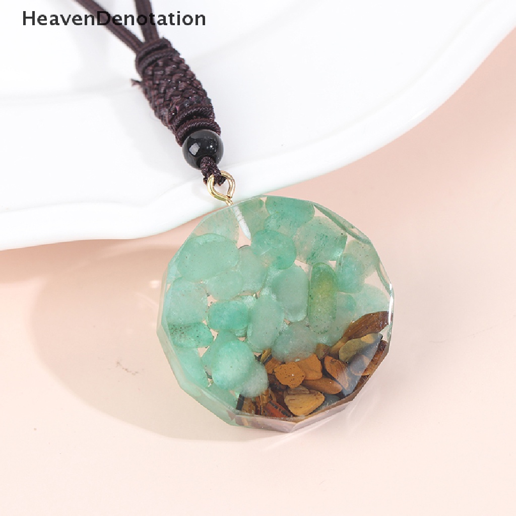 [HeavenDenotation] Orgonite Tiger'S Eye Stone Dongling Jade Pendant Energi Kalung Perhiasan HDV