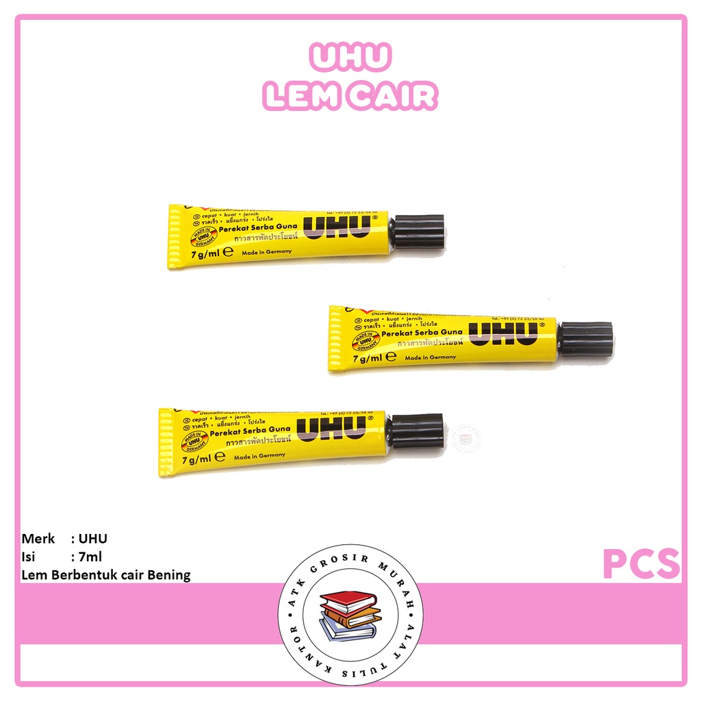

UHU - Lem Cair Purpose Adhesive 7ml - Glue Liquid - Pcs