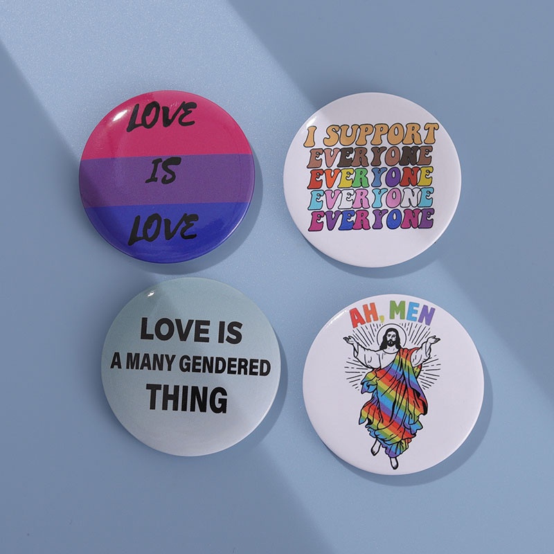 44mm Tinplate Bros Seri LGBT Ransel Lencana Rainbow Lapel Pin Hadiah Untuk Teman Aksesoris Pakaian