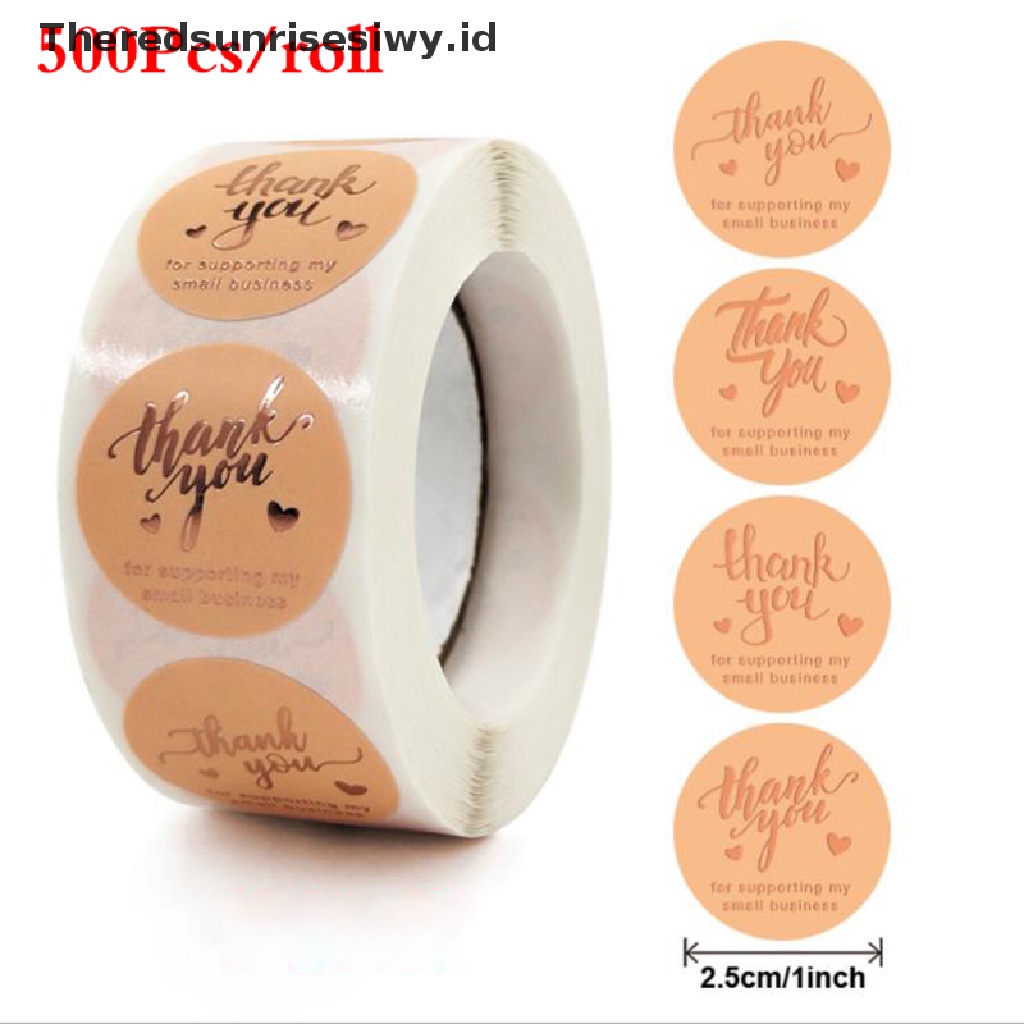 # Kado Mom &amp; PAPA DIY # 500pcs/roll Stiker Thank You Kecil Bisnis Sticker Perekat Wrapping Label~