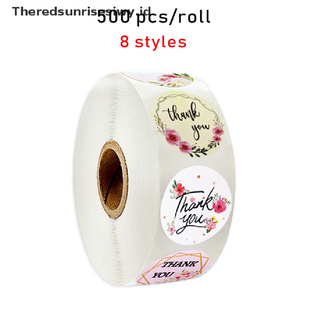 # Kado Mom &amp; PAPA DIY # 500pcs/roll round floral thank you ers Untuk Label Segel Paket~