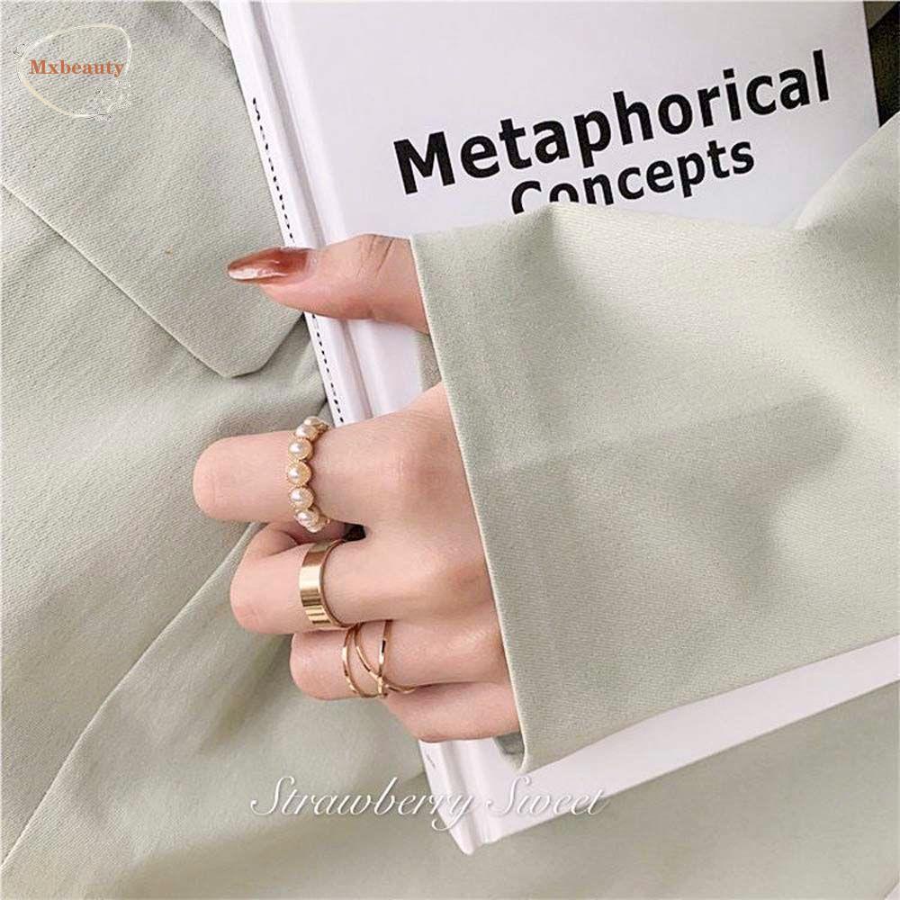 Mxbeauty Wanita Jari Cincin Fashion Vintage Retro Rings Gadis Manis Lady Mutiara Tangan Knuckle Rings