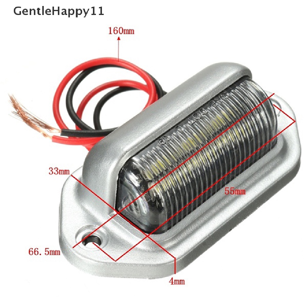 Gentlehappy 1X Chrome 6LED Plat Nomor Lisensi Tag Interior Step Light Untuk Boat RV Trailer id