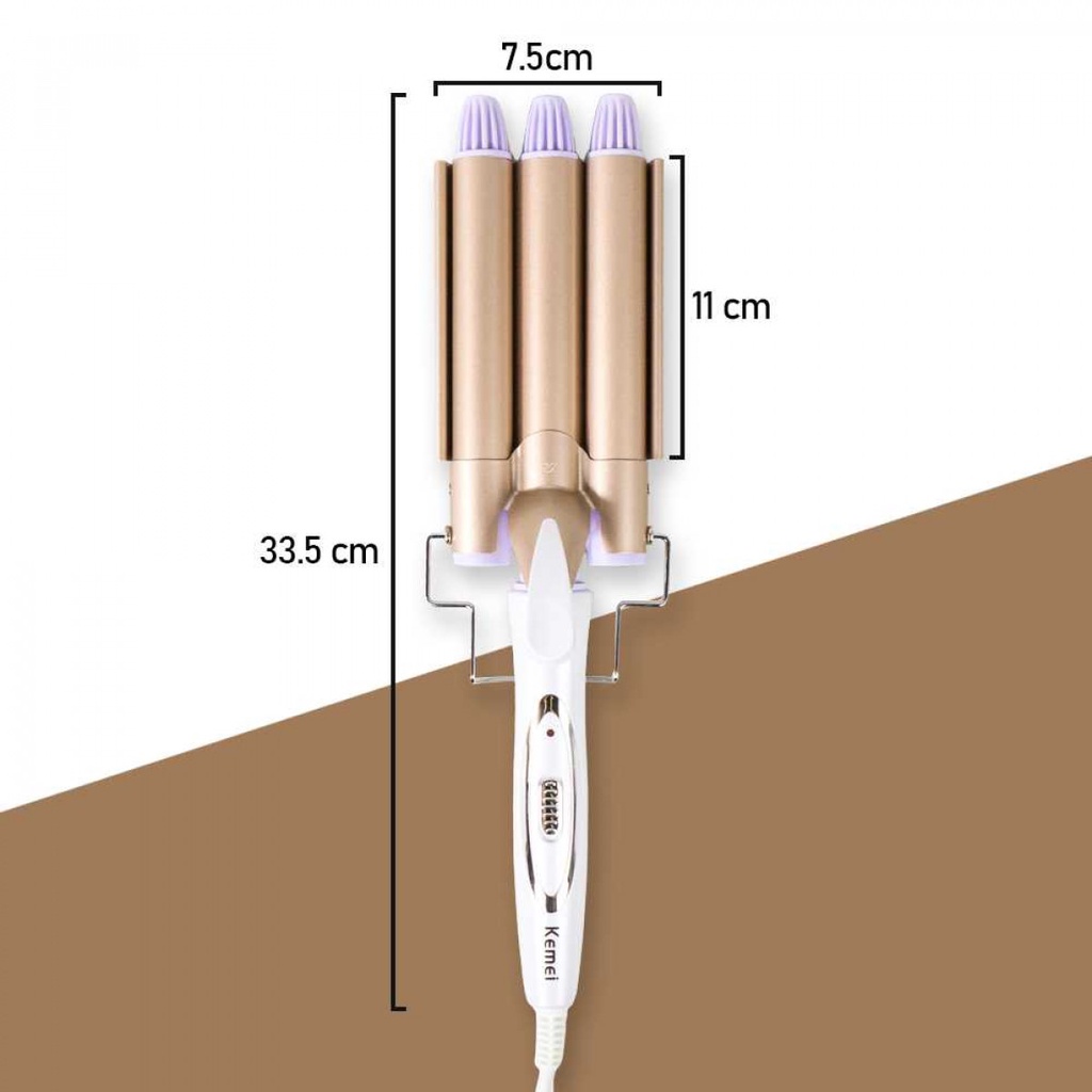 Catok Rambut Keriting Curling Iron Triple Barrel Ceramic 45W