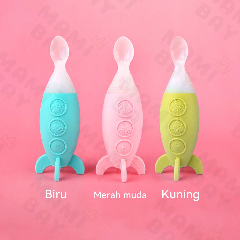 Mamibayi Sendok Makan Bayi Silicone Sendok Botol Mpasi Bayi Dispenser