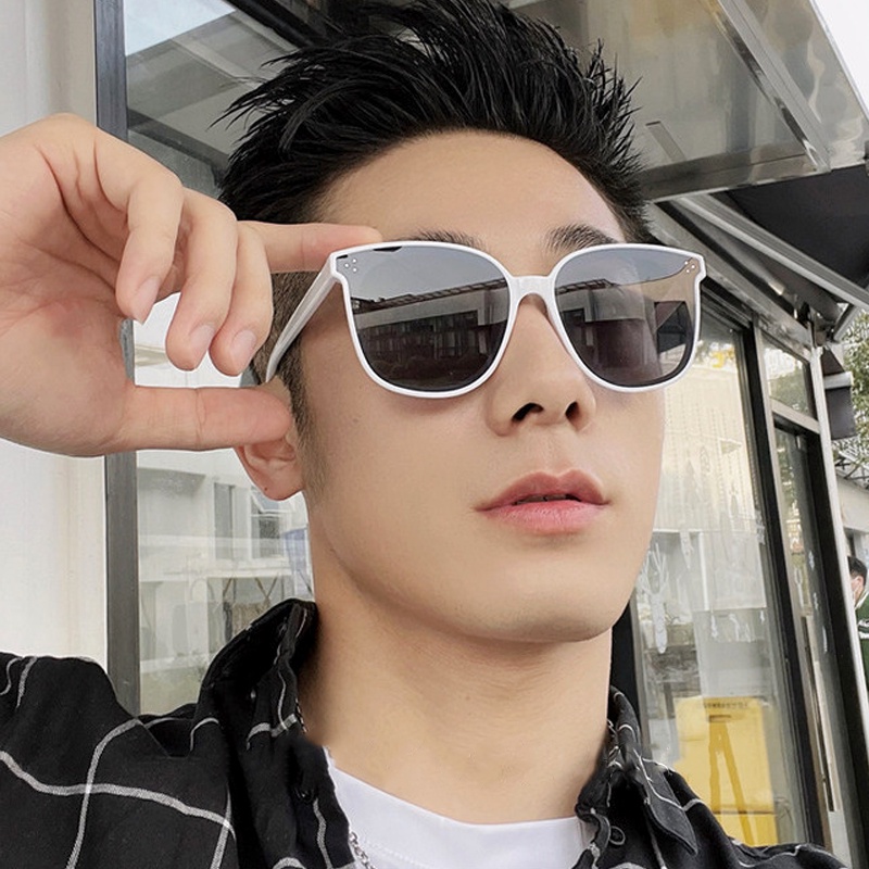 Papaozhu Ins Trendi Putih Oversized Kacamata Hitam Untuk Wanita Pria Elegan Perlindungan UV400 Besar Square Shades Liburan Outdoor Photograph Eyewear