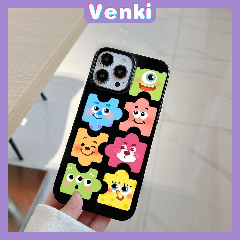 Case for iPhone 11 Soft TPU Glossy Black Candy Case Cute Creative Puzzles Camera Protection Shockproof For iPhone 14 13 12 11 Pro Max 7 8 Plus X XR