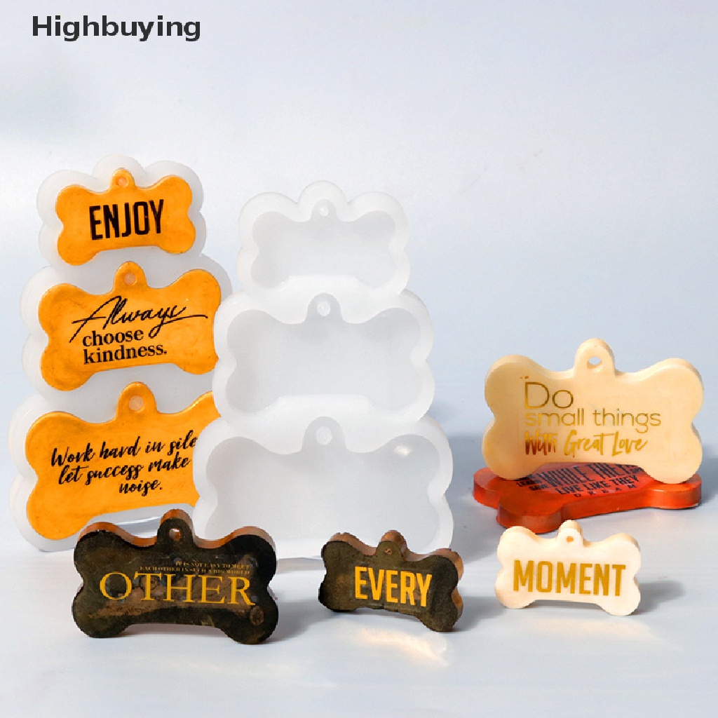 Hbid DIY 3-link Dog Bone Pet Tag Silikon Cetakan Tulang Tag Koper Ch Liontin Gantungan Kunci Perhiasan Crafg Kristal Epoxy Resin Cetakan Glory