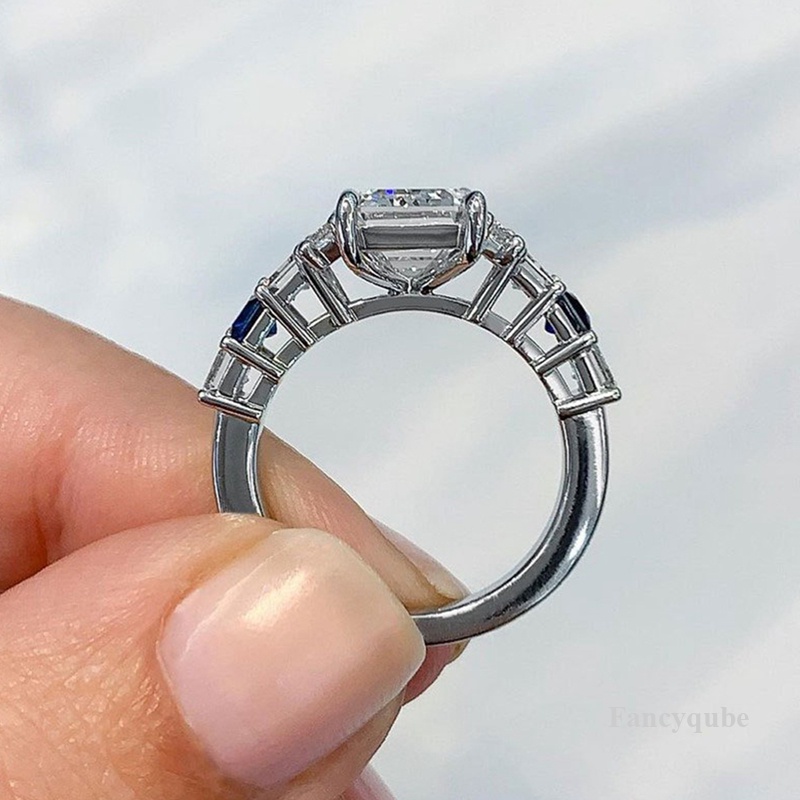 Cincin Desain Sederhana Kristal Cubic Zirconia Untuk Wanita Kualitas Baik Temperamen Aksesori Perempuan Perhiasan Pertunangan Pernikahan