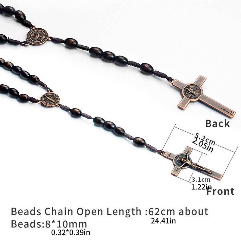 Kalung Rosario Tasbih Kayu Salib