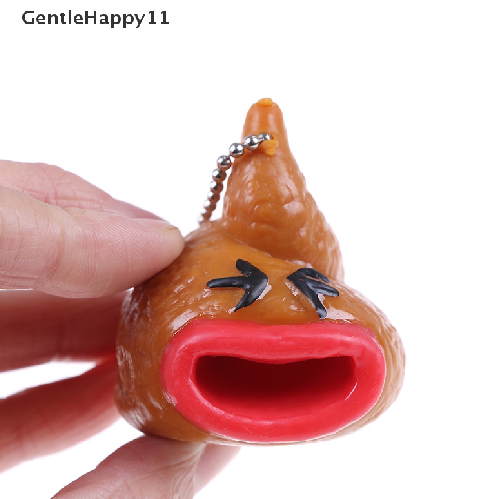 Gentlehappy Lucu poo Pencet emoticon Mainan Gantungan Kunci fun little tricky prank antistress toy id