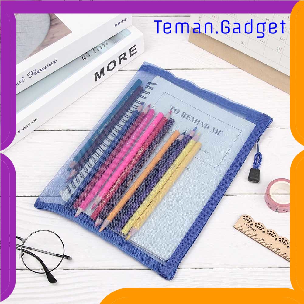 TG - ATK KOUZIO Tempat Pensil Jaring Transparan Document Organizer Zipper Bag - A465