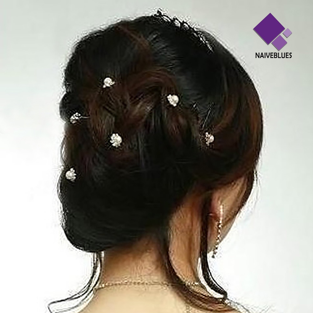 &lt; Naiveblues &gt; 20Pcs Pernikahan Bridal U Jepit Rambut Mutiara Imitasi Berlian Imitasi Hair Pins