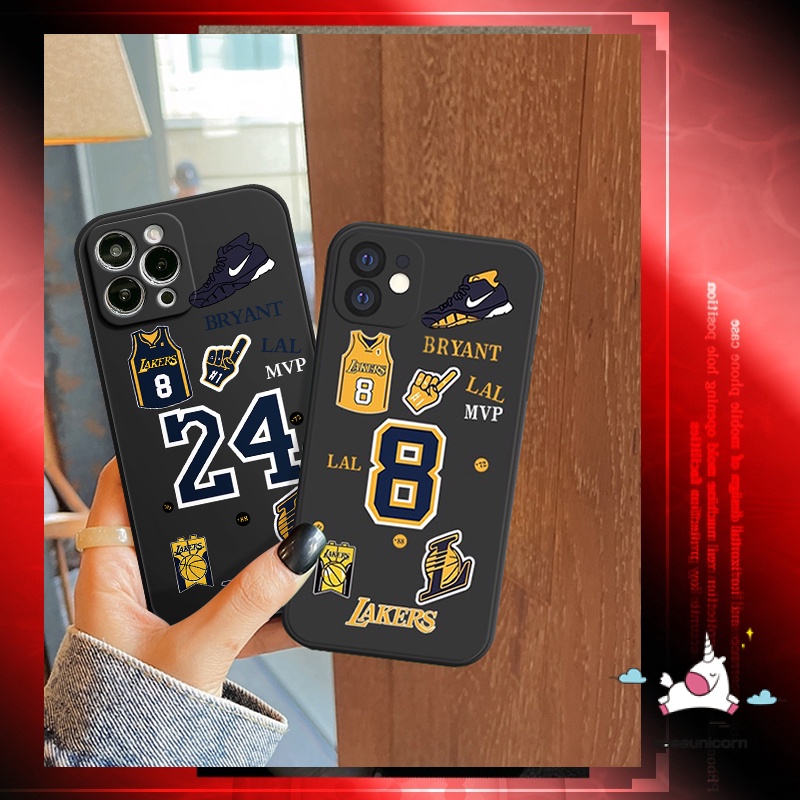 Infinix Smart 5 4 6 Plus Hot 10Lite 20s 9 11 8 11s 12i 20 10t 10s Hot 12 10 11 9 Play Note 11 12pro 12 G96 8 12 2023 Tepi Lurus Fashion N.B.A Lakers Kobe Soft Tpu Back Sarung