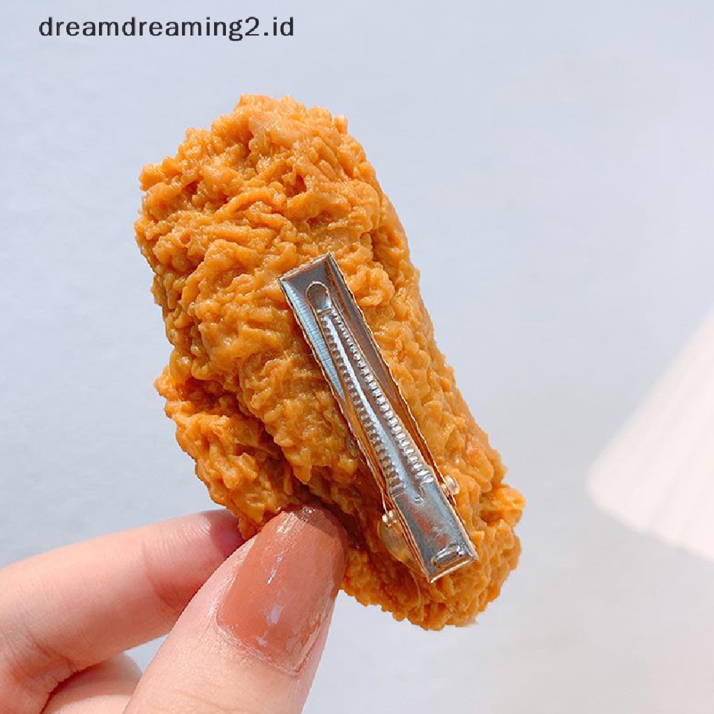 (dream) Simulasi Makanan Fried Chicken Jepit Rambut Lucu Panggang Kaki Ayam Sayap Crispy French Fries Hair Clip Aksesoris Rambut Perhiasan//
