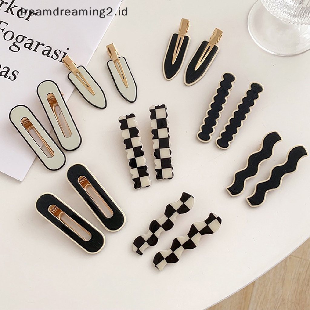 (dream) 2pc New Kroean Jepit Rambut Hairgrip Geometris Elegan Untuk Anak Perempuan Wanita Barrette//